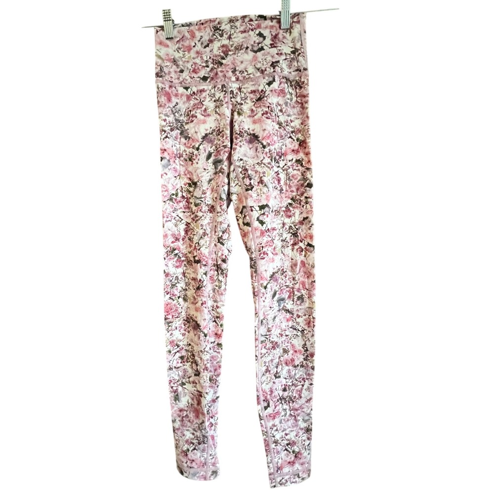 Lululemon Align High Rise Yoga Pants Floral Pink Purple‎ Athleisure Leggings